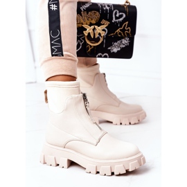 PS1 Damenstiefel Workers mit Reißverschluss Beige Cheers 1