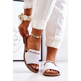 Leder-Flip-Flops von Lewski Shoes, weiß 1