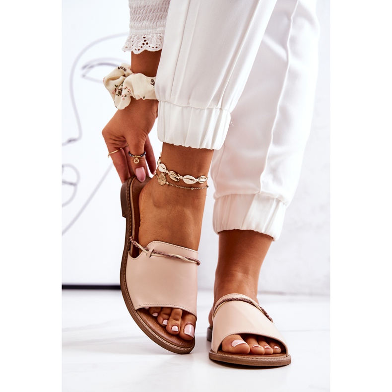 Leder-Flip-Flops von Lewski Shoes, Beige 2