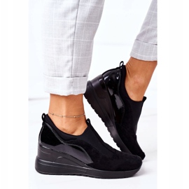 Vinceza 10593 Schwarze Sneakers mit Keilabsatz zum Hineinschlüpfen 2