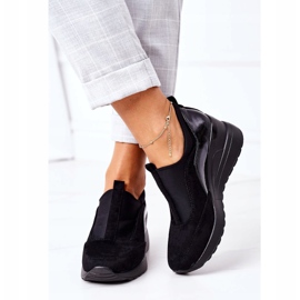 Vinceza 10593 Schwarze Sneakers mit Keilabsatz zum Hineinschlüpfen 1