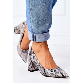 Lewski Shoes Leder Pumps mit Tiermuster Lewski Schuhe 2801 Schwarz-Blau 2