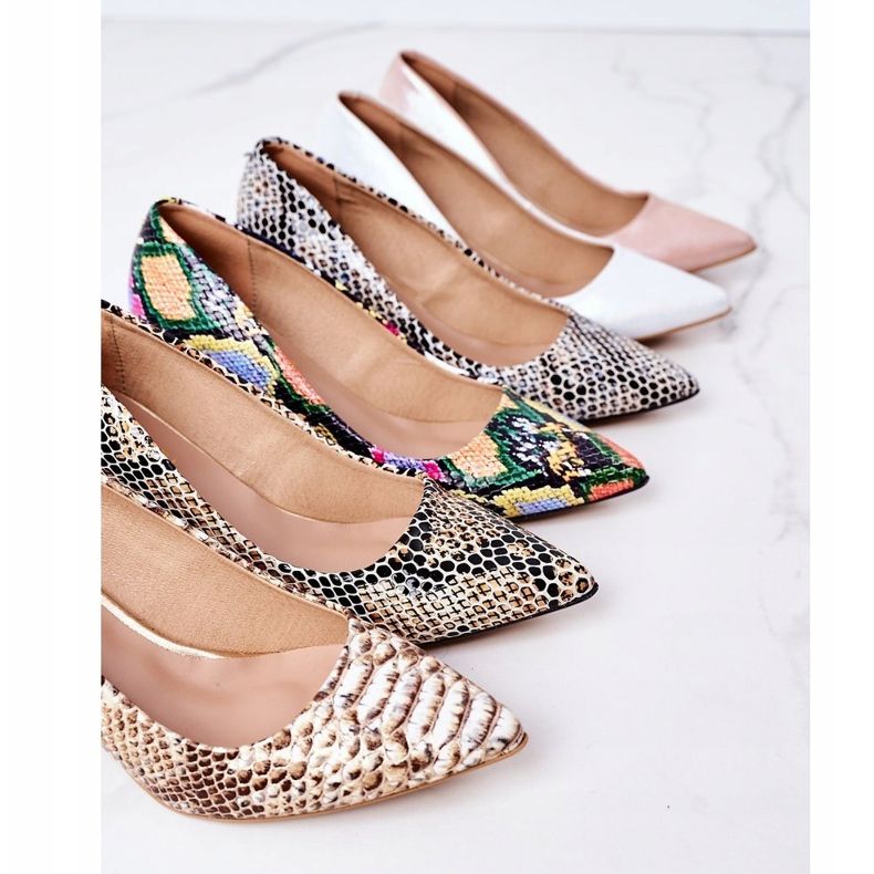 Lewski Shoes Satin-Pumps mit Tiermuster Lewski Schuhe 2801 Silber silber- 1