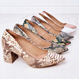 Lewski Shoes Satin-Pumps mit Tiermuster Lewski Schuhe 2801 Silber 2