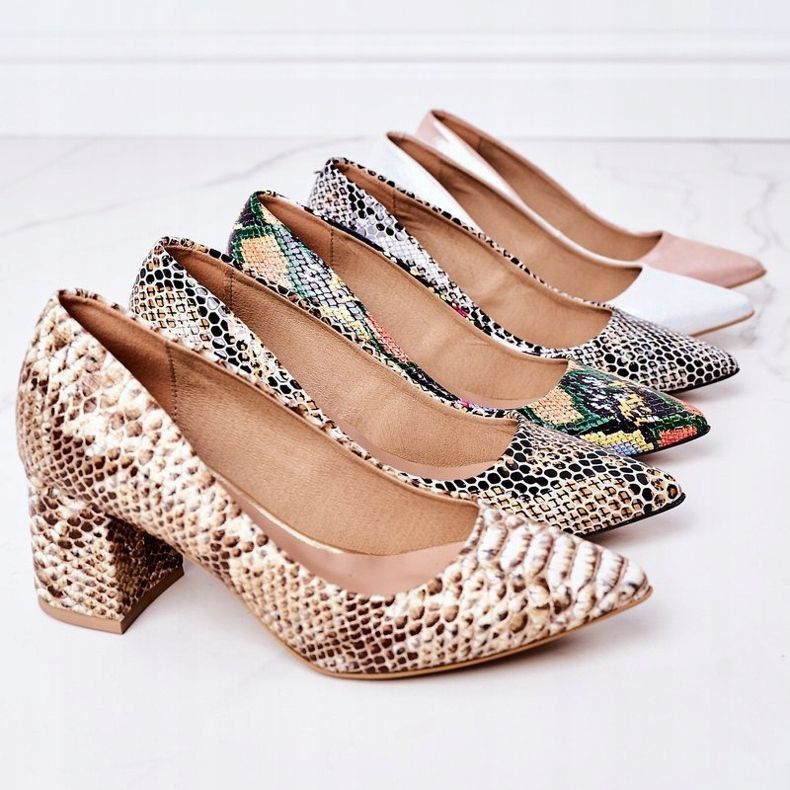 Lewski Shoes Satin-Pumps mit Tiermuster Lewski Schuhe 2801 Silber 2