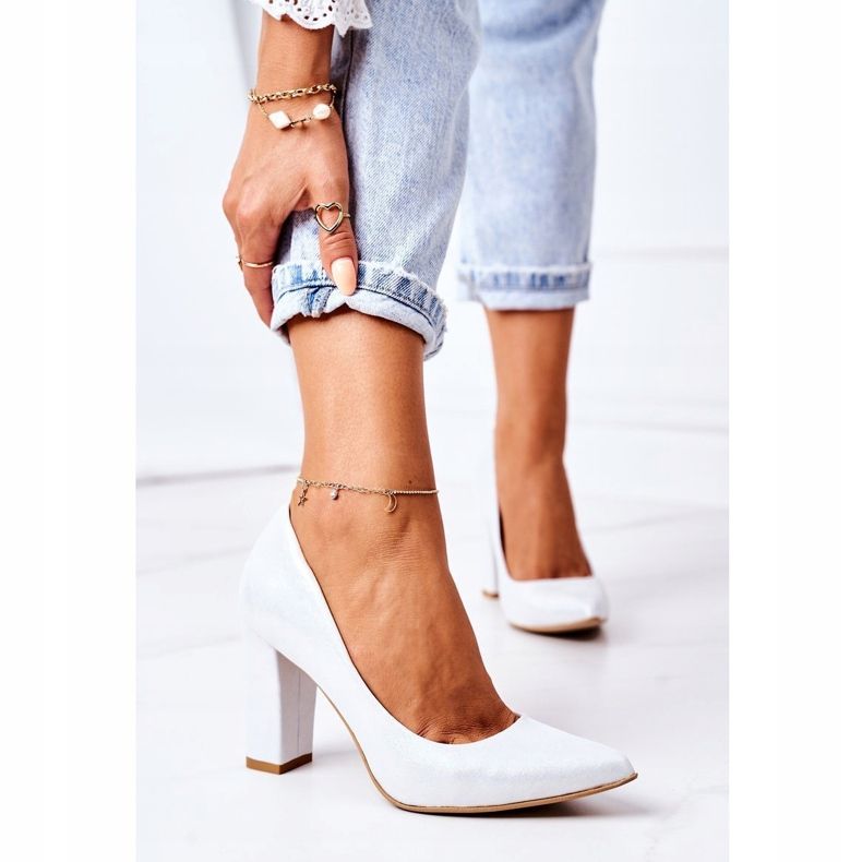 Lewski Shoes Satin-Pumps mit Tiermuster Lewski Schuhe 2453 Silber 2