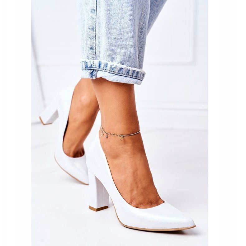 Lewski Shoes Satin-Pumps mit Tiermuster Lewski Schuhe 2453 Silber 1