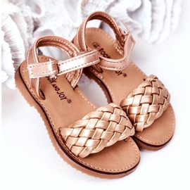 FR1 Sandalen für Kinder mit geflochtenem Roségold 283-2B Bailly golden 2