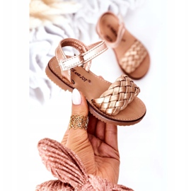 FR1 Sandalen für Kinder mit geflochtenem Roségold 283-2B Bailly golden 3