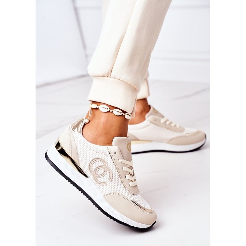 PE1 Damen Sportschuhe Sneakers Beige Under Control 2