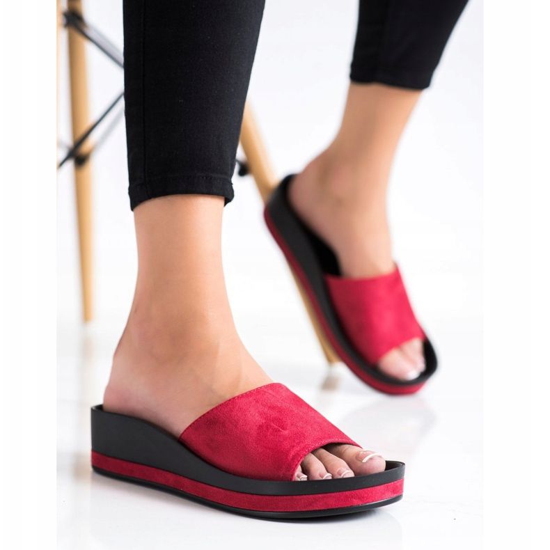 Lässige VINCEZA Hausschuhe rot 1