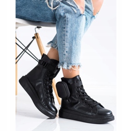 SHELOVET Schnürschuhe mit Tasche schwarz 1