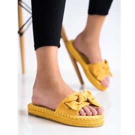 Coura Espadrilles Hausschuhe mit Schleife gelb 1