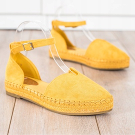 Coura Gelbe Espadrilles mit Schnalle 1