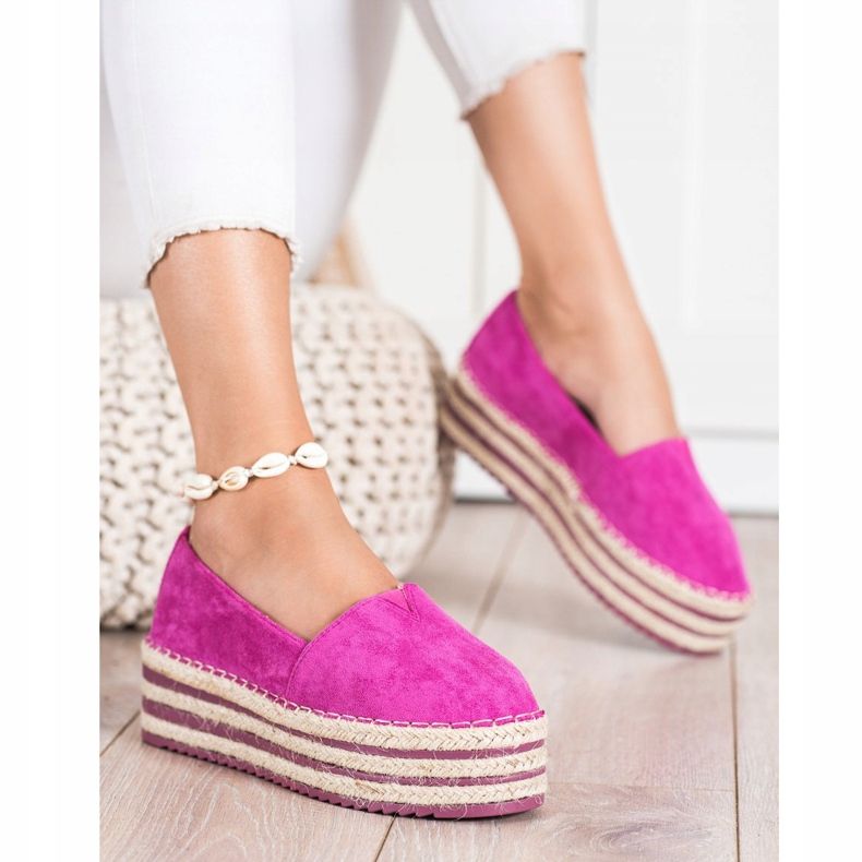 Mannika Espadrilles auf hoher Plattform rosa 1
