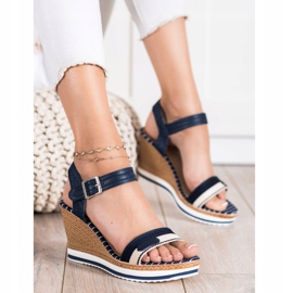 SHELOVET Keilsandalen navy blau 2