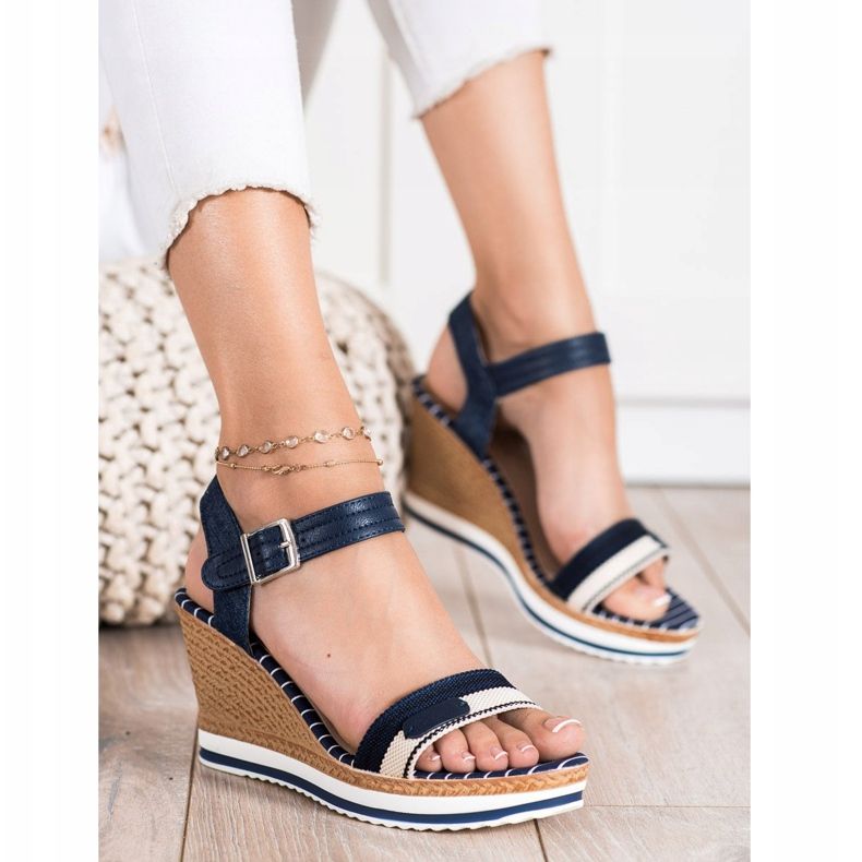 SHELOVET Keilsandalen marineblau 2