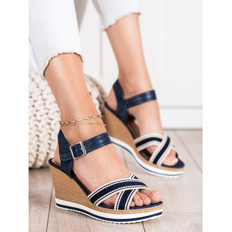 SHELOVET Keilsandalen navy blau 2
