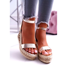 Damensandalen Lu Boo auf Keilleinen Golden Shiran 3