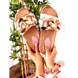 PS1 Weiße Flip-Flops mit einem letzten Kettentanz golden 7