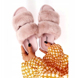 PS1 Beige Hausschuhe auf der Plattform mit Fell und Zirkonia Wow! 5