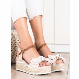 Sweet Shoes Espadrilles-Sandalen mit Streifen beige braun 2