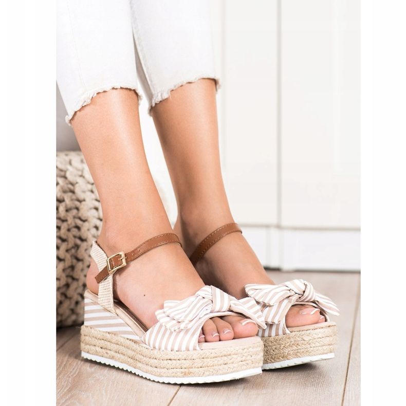 Sweet Shoes Espadrilles-Sandalen mit Streifen beige braun 2