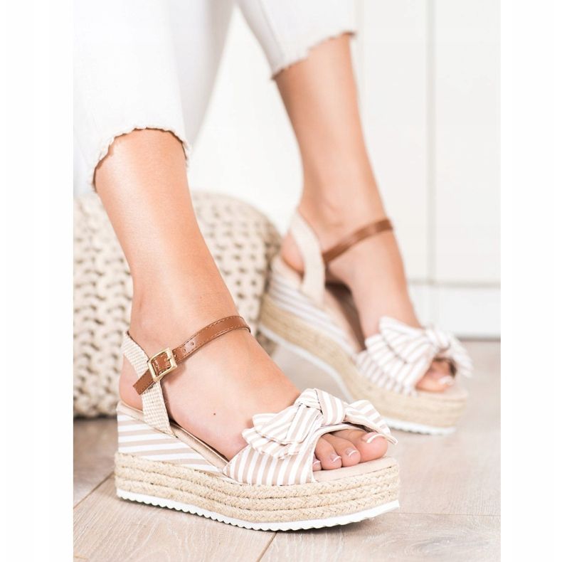 Sweet Shoes Espadrilles-Sandalen mit Streifen beige braun 1