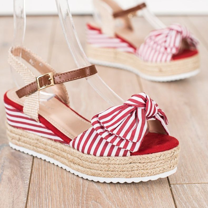 Sweet Shoes Espadrilles-Sandalen mit Streifen rot 1