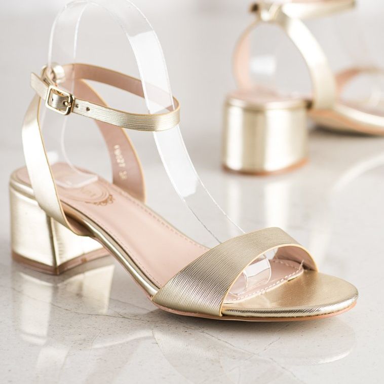 SHELOVET Elegante goldene Sandalen 1