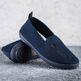 SHELOVET Durchbrochene Slipons navy blau 1