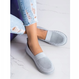 SHELOVET Durchbrochene Slipons grau 1