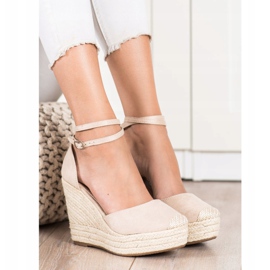 Queentina Stylische Espadrilles auf hohem Keil beige 2