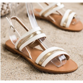 Cm Paris Flache Sandalen aus Öko-Leder weiß 1