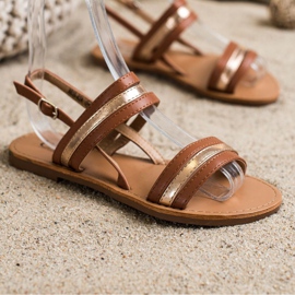 Cm Paris Flache Sandalen aus Öko-Leder braun 1