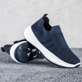 Renda Slip-on-Sneakers mit Kristallen blau 1