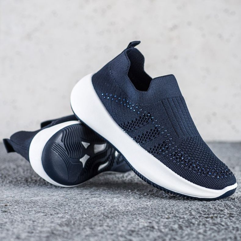 Renda Slip-on-Sneakers mit Kristallen blau 1