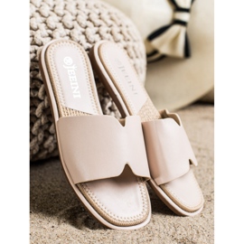 SHELOVET Elegante Hausschuhe aus Öko-Leder beige 1