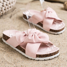 Ideal Shoes Modische Hausschuhe rosa 1