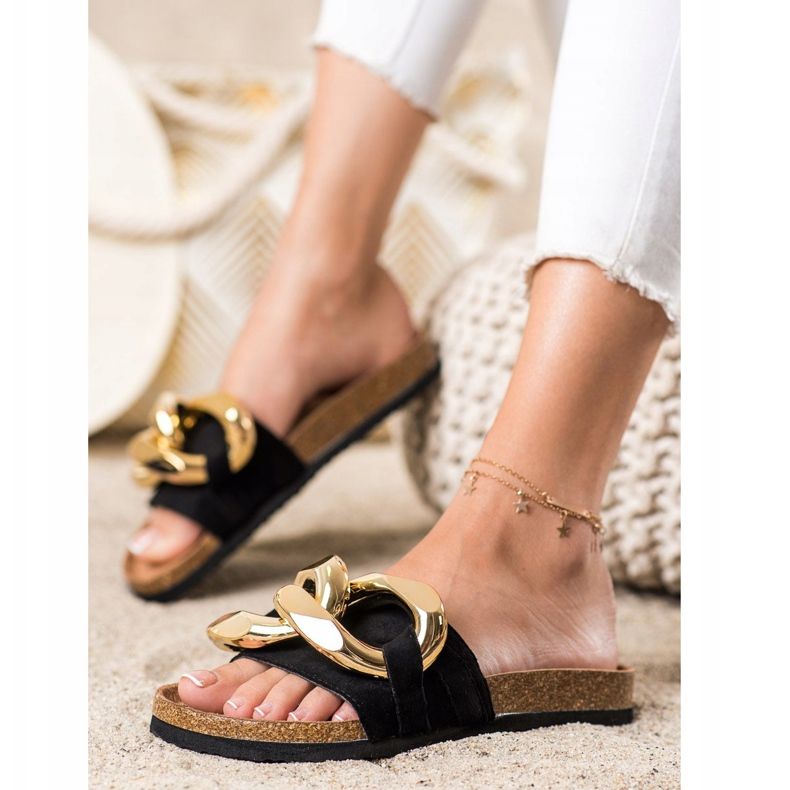 Sabatina Mode Hausschuhe schwarz 1