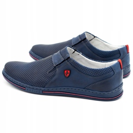 Polbut Herren-Lederschuhe 362, perforiert, Marineblau 4