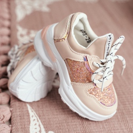 FRROCK Sportschuhe für Kinder mit Glitzerrosa Matylda 3