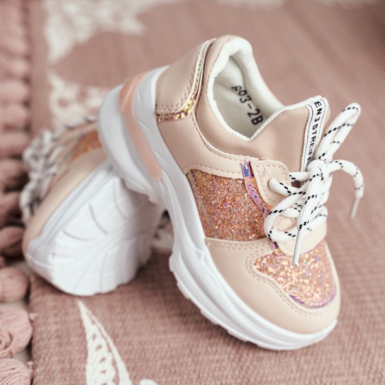 FRROCK Sportschuhe für Kinder mit Glitzerrosa Matylda 3