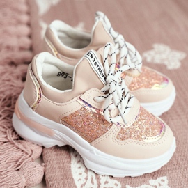 FRROCK Sportschuhe für Kinder mit Glitzerrosa Matylda 1