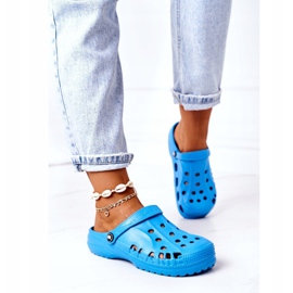 Flameshoes Damen Hausschuhe Blau Light Crocs Eva 1