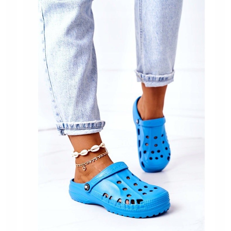 Flameshoes Damen Hausschuhe Blau Light Crocs Eva 1