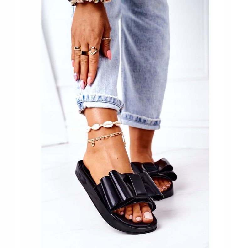 PS1 Hausschuhe aus Gummi mit Schleife Schwarz April 2