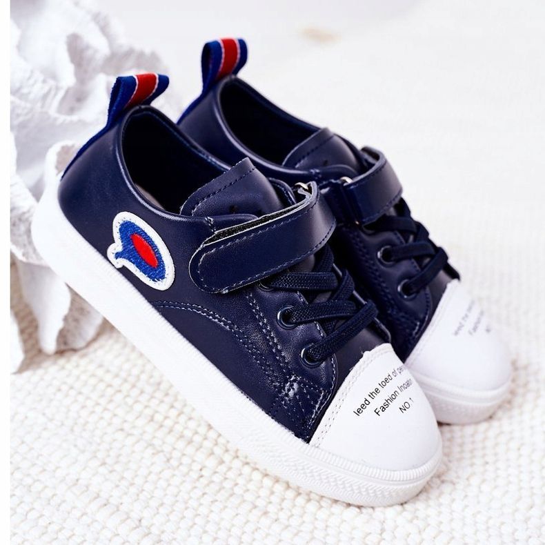 Apawwa Marineblaue Cartoon-Klett-Turnschuhe für Kinder 2