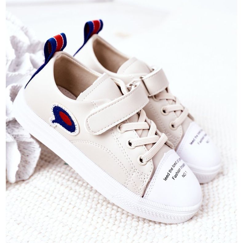 Apawwa Beige Sneakers mit Klettverschluss für Kinder 2