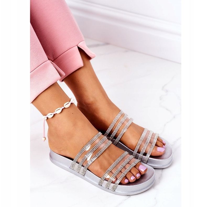 PS1 Hausschuhe aus Gummi mit silbernem Zirkonia Miss You silber- 1